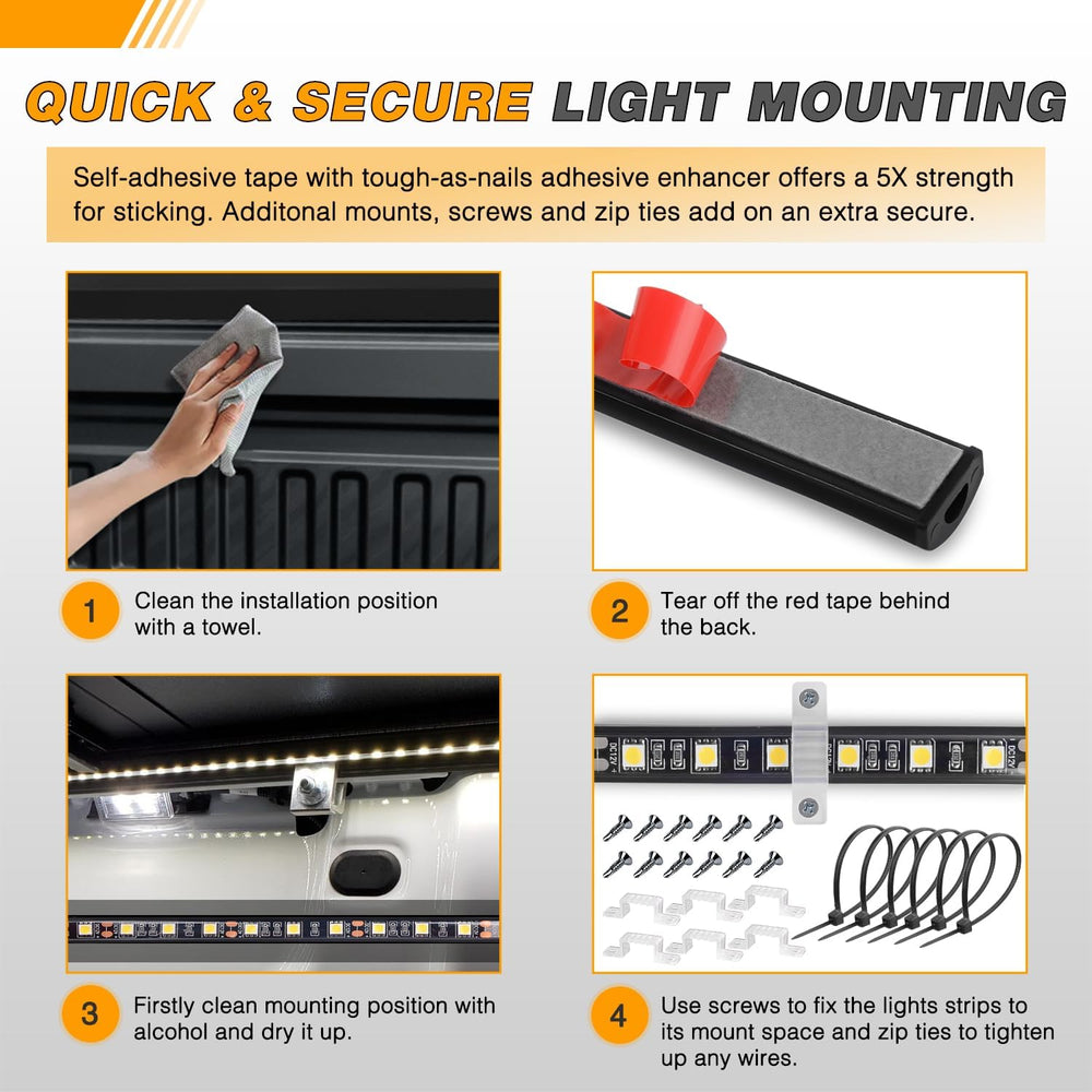 GOOACC RGB Truck Bed Light Strip 3PCS 60" 270 LEDs Neon Accent Lighting ...