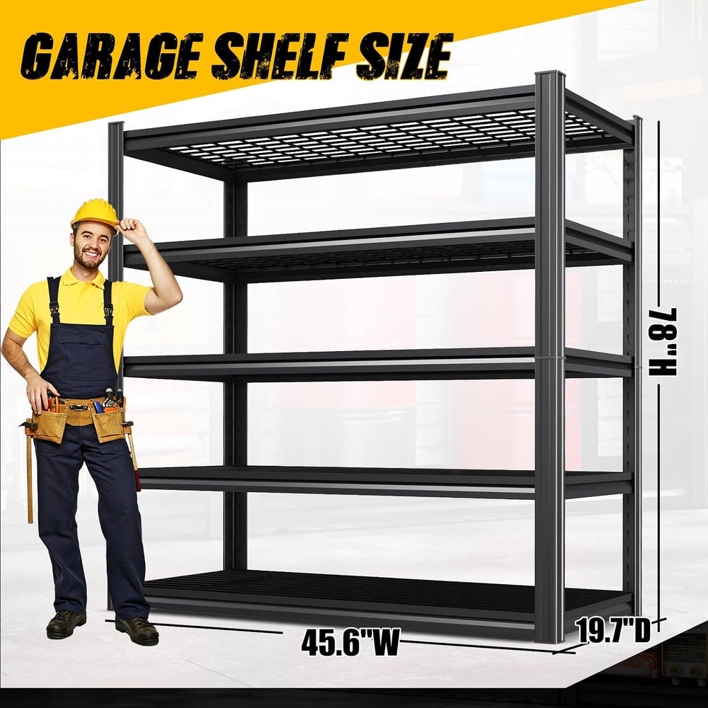 5-Pack Heavy Duty Garage Shelving for Large Storage & Garage Organization...