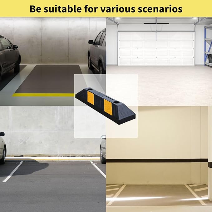 Heavy-Duty Parking Curb Wheel Stop (4Pack)