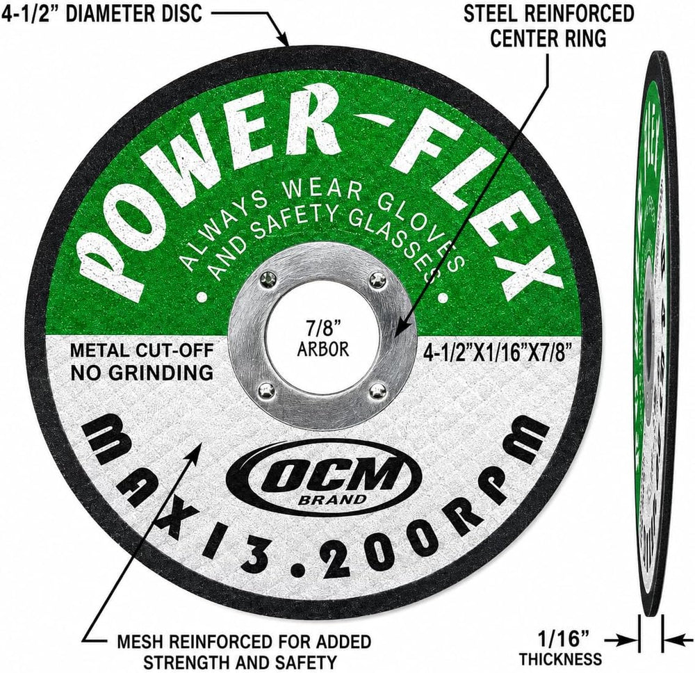 50 Pack - Cut Off Wheels 4 1/2 Inch x 1/16 Inch x 7/8 Inch - for Cutting All ...