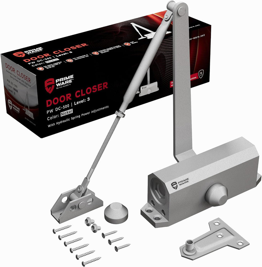 PrimeWare DC-300 Adjustable Automatic Door Closers for Home | Soft Close, No ...