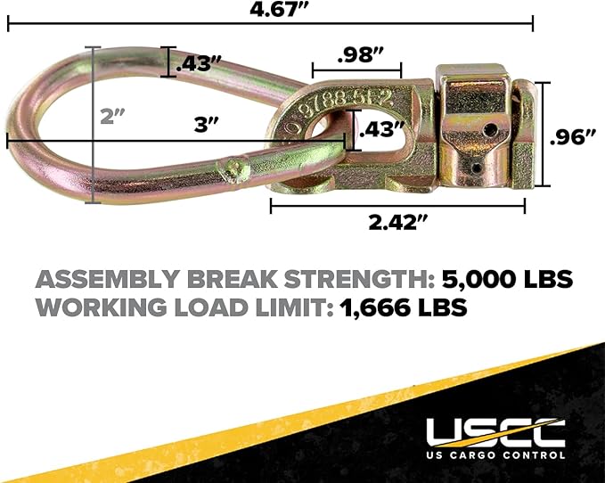 US Cargo Control Double Stud L Track Fitting (10 Pack)