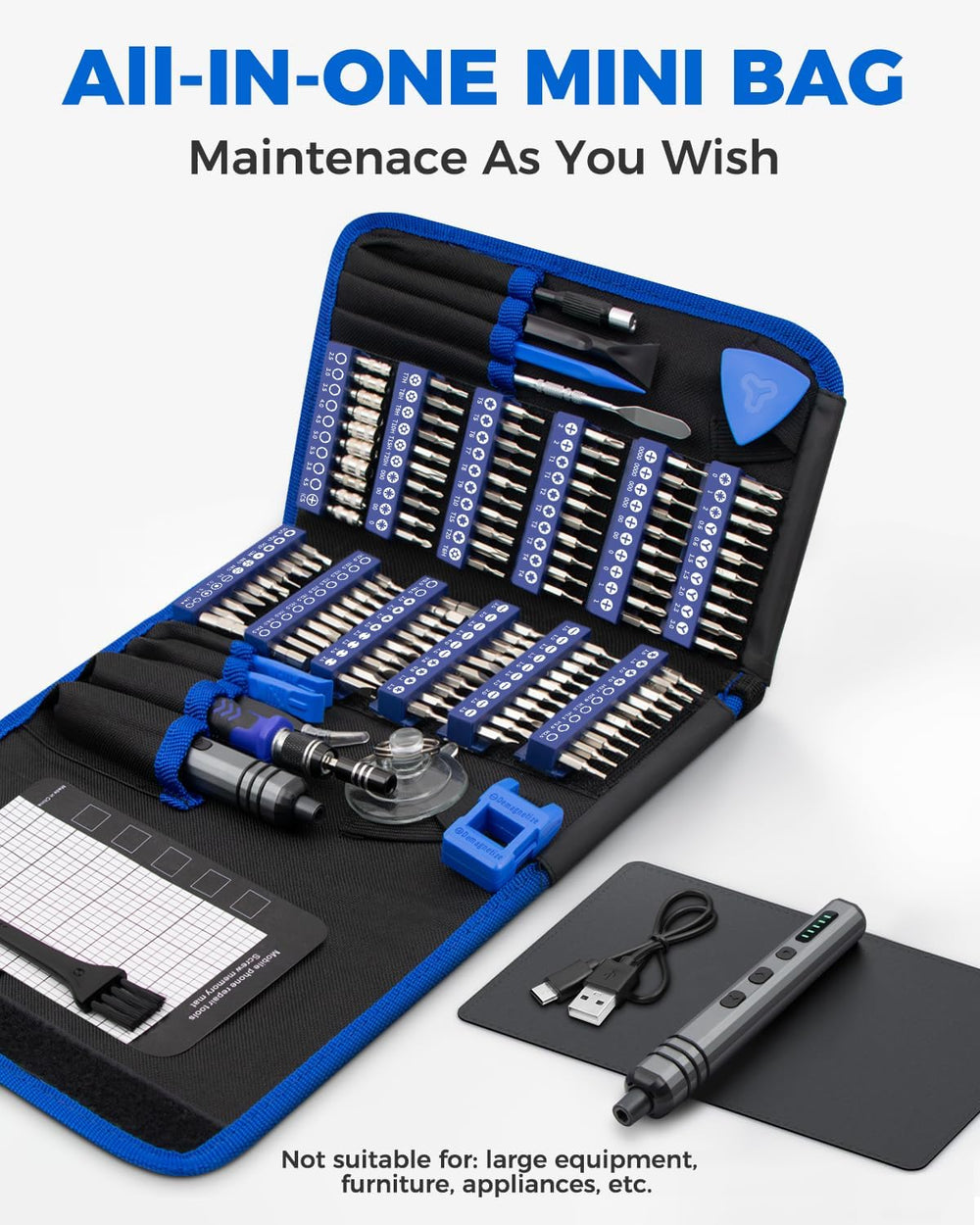 Mini Electric Screwdriver Set 140-IN-1: Small Electric Screwdriver Cordless