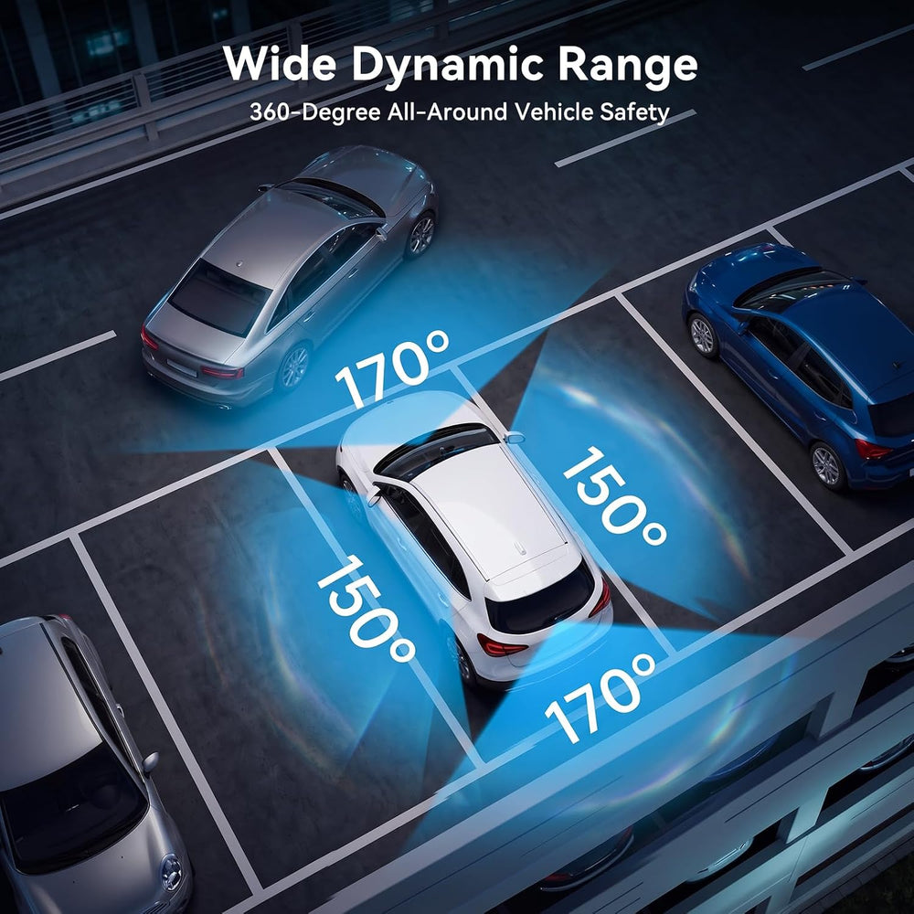 New 4 Channel Dash Cam 360° View -128GB Card Dash Camera for Cars
