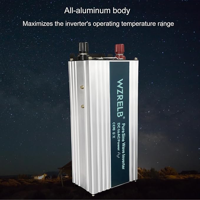 WZRELB 1000W Pure Sine Wave Inverter 36V DC to 110V 120V AC, Car Power Inverter