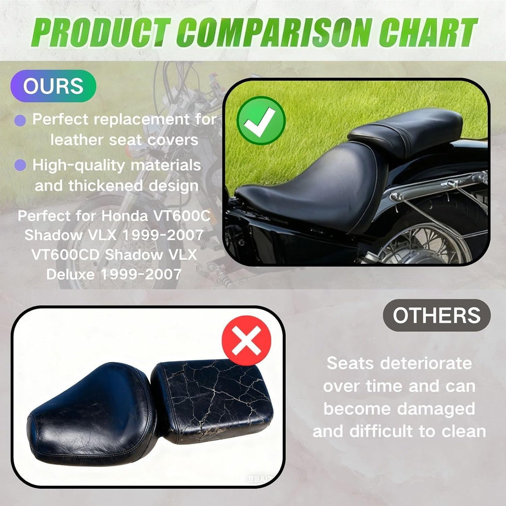 Full Wrap-Around Seat Cover for Honda VT 600 VT600 C/CD Shadow VLX Deluxe 198...
