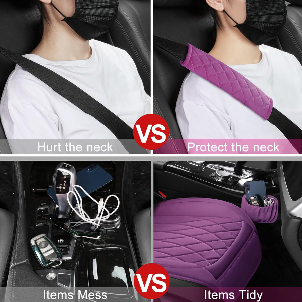 BEITK 2 Pack Waterproof Front Car Seat Covers for Car Truck SUV Purple