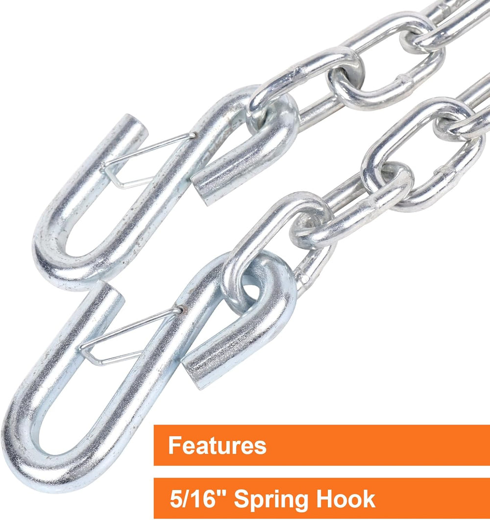 5/16" x 54" Grade 30 Boat Safety Chain with Spring Hooks