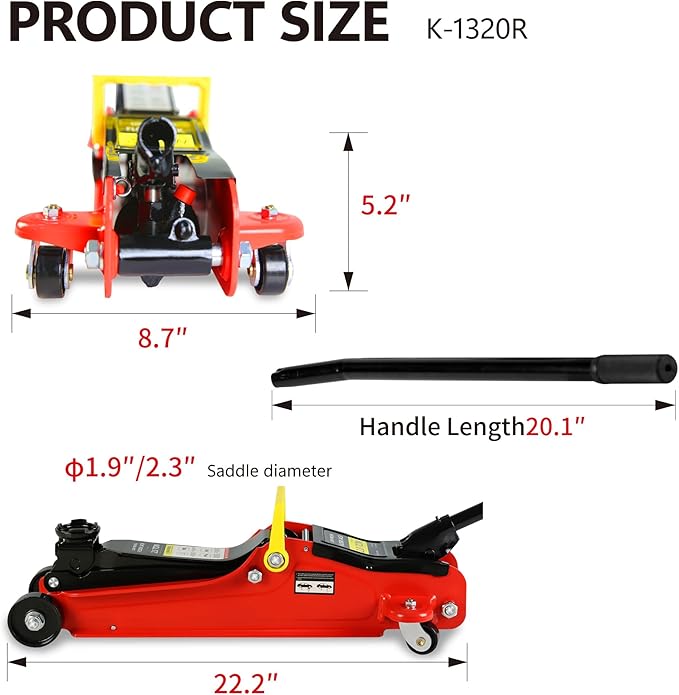 4 Piece Car Truck Floor Jack Service, Hydraulic Trolley Floor Jack & Jack