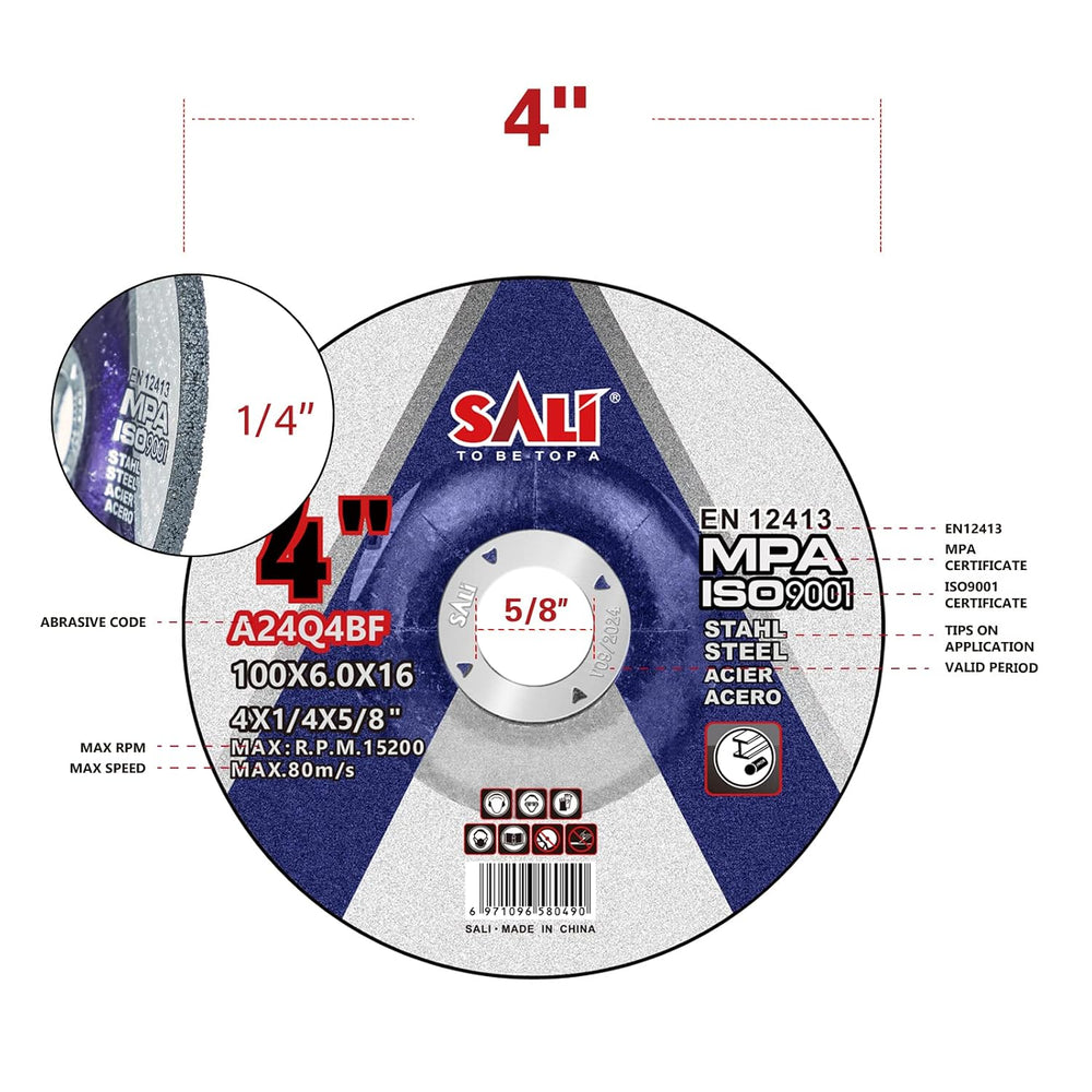 SALI 25 Pack 4 Inch Grinding Wheels for General Purpose Metal & Stainless...