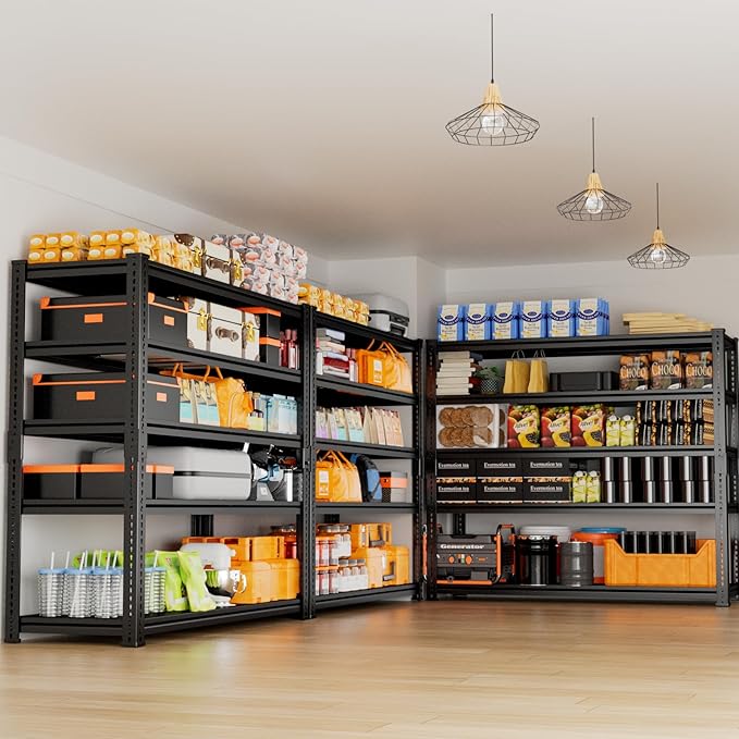 Storage Shelves Heavy Duty 4 PCS, 5-tier Adjustable Metal Industrial Utility