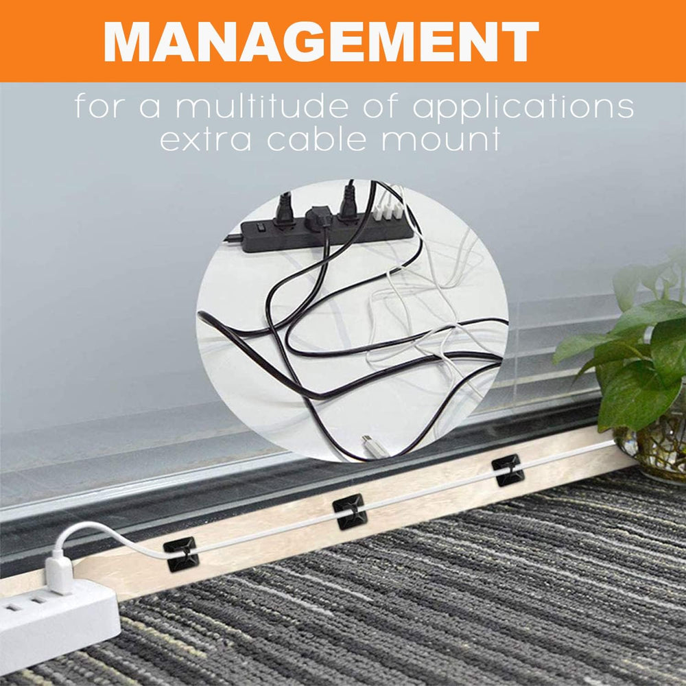 500 Pack 3/4" Zip Tie Adhesive Mounts Self Adhesive Cable Tie Base Holde...