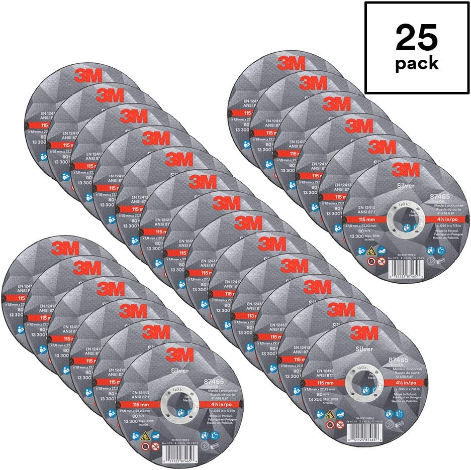 3M Silver Cut-Off Wheel, 87465, 36+, T1, 4.5 in x 0.045 in x 7/8 in