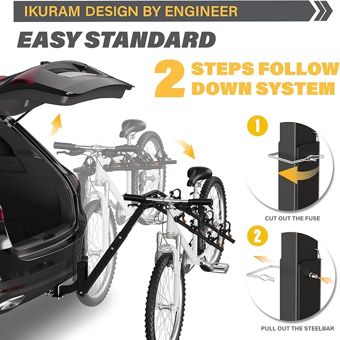 4 Bike Rack Bicycle Carrier Racks Hitch Mount Double Foldable Rack