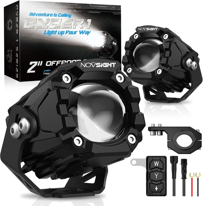 NOVSIGHT 2 Inch Motorcycle Auxiliary Off Road LED Driving Fog Lights, Pair