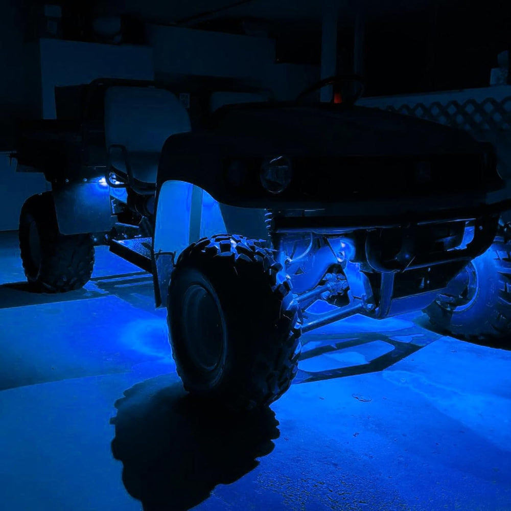 SUNPIE 8 Pods Quick Connect Blue Rock Lights, 18 Wide Angle Chips, 4M Extensi...
