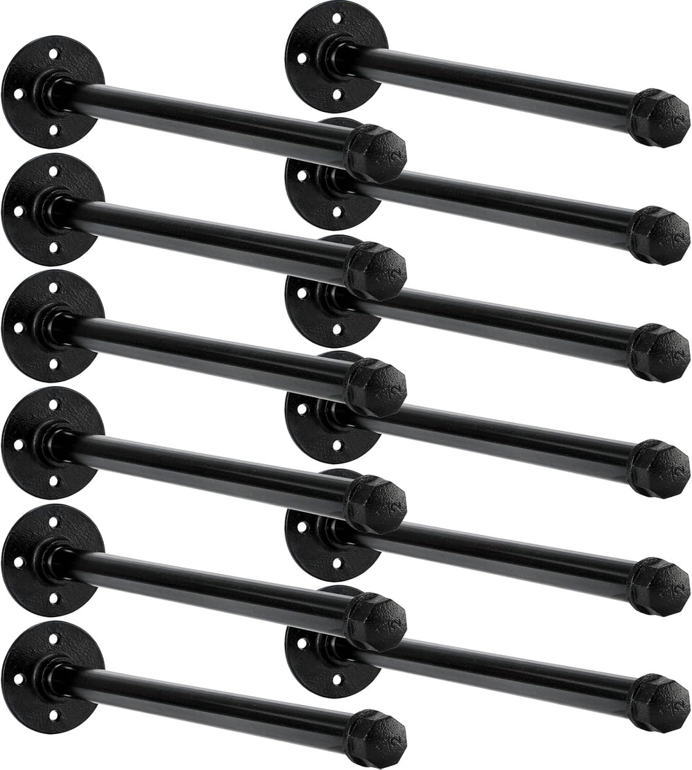 Barydat 12 Set 12 Inch Industrial Pipe Clothing Rack with Screws Set Wall Mou...