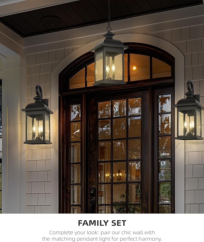 FEMILA 26" Outdoor Wall Light, Large Exterior Wall Light Fixtures, 3 Light