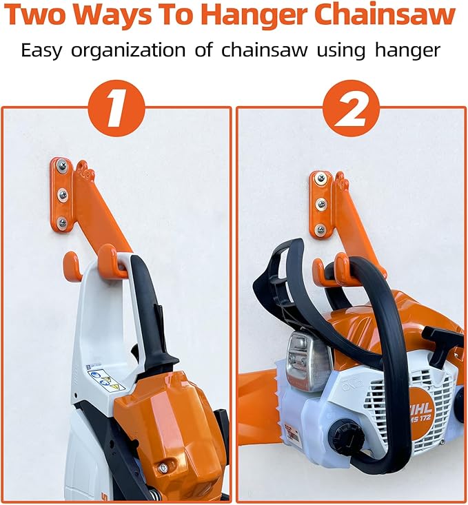 Chainsaw Hanger, 4 Pack Chainsaw Wall Mount, Heavy Duty Chainsaw Holder