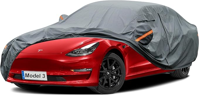 Premium Car Cover Custom Fit Tesla Model 3, 16 Layers Heavy Duty Car Cover