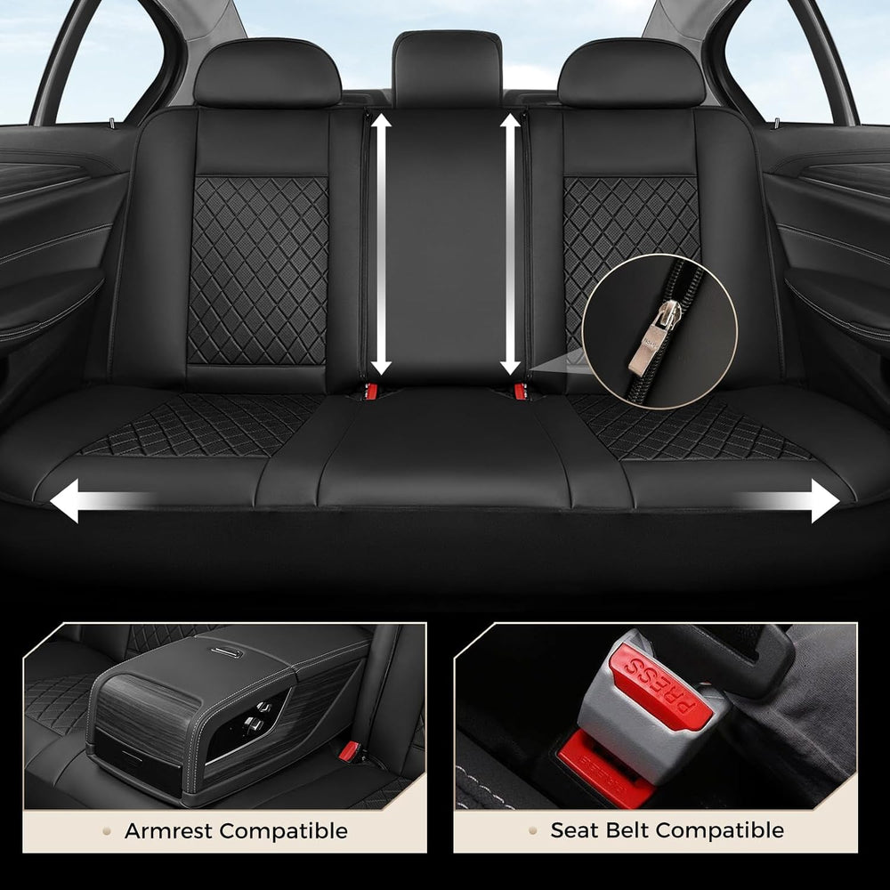 Coverado Car Seat Covers Full Set, Automotive Leather Seat Covers for Car，Uni...