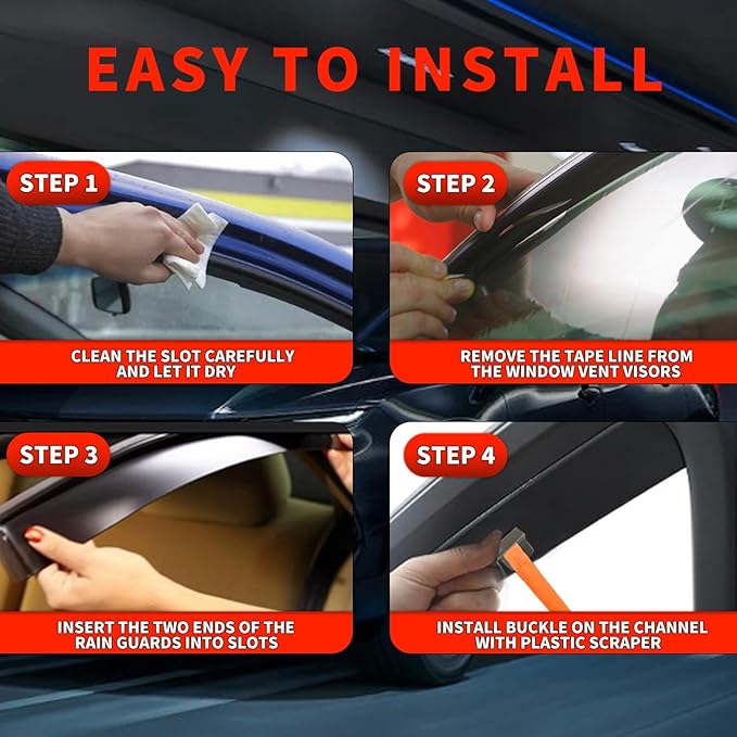in Channel Rain Guards Fit for Chevrolet Chevy Blazer 2019 2020 2021 2022 202...
