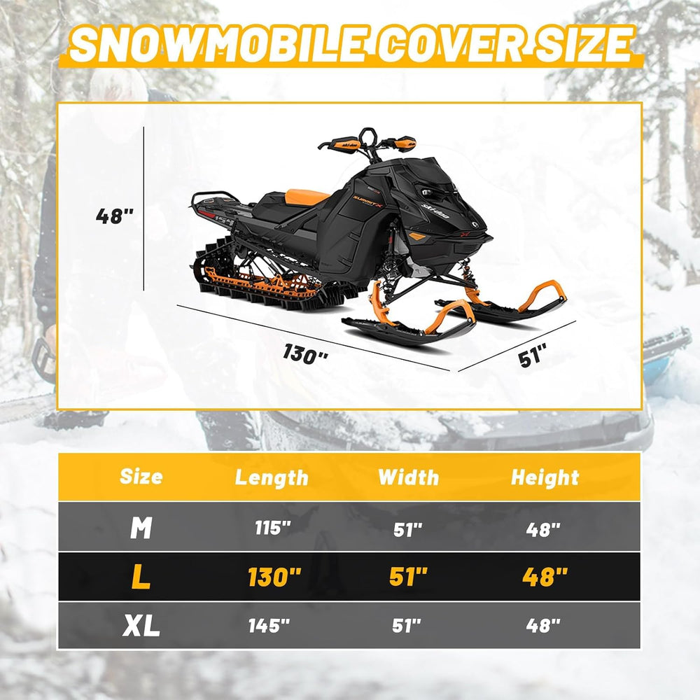 Trailerable Waterproof Snowmobile Cover, Compatible with Polaris Ski Doo Arct...