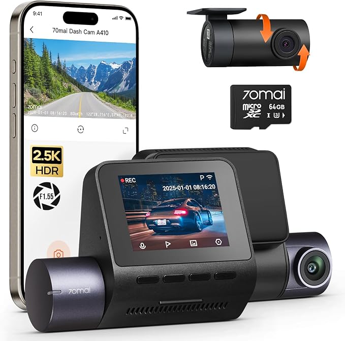 70mai Dash Cam Front and Rear