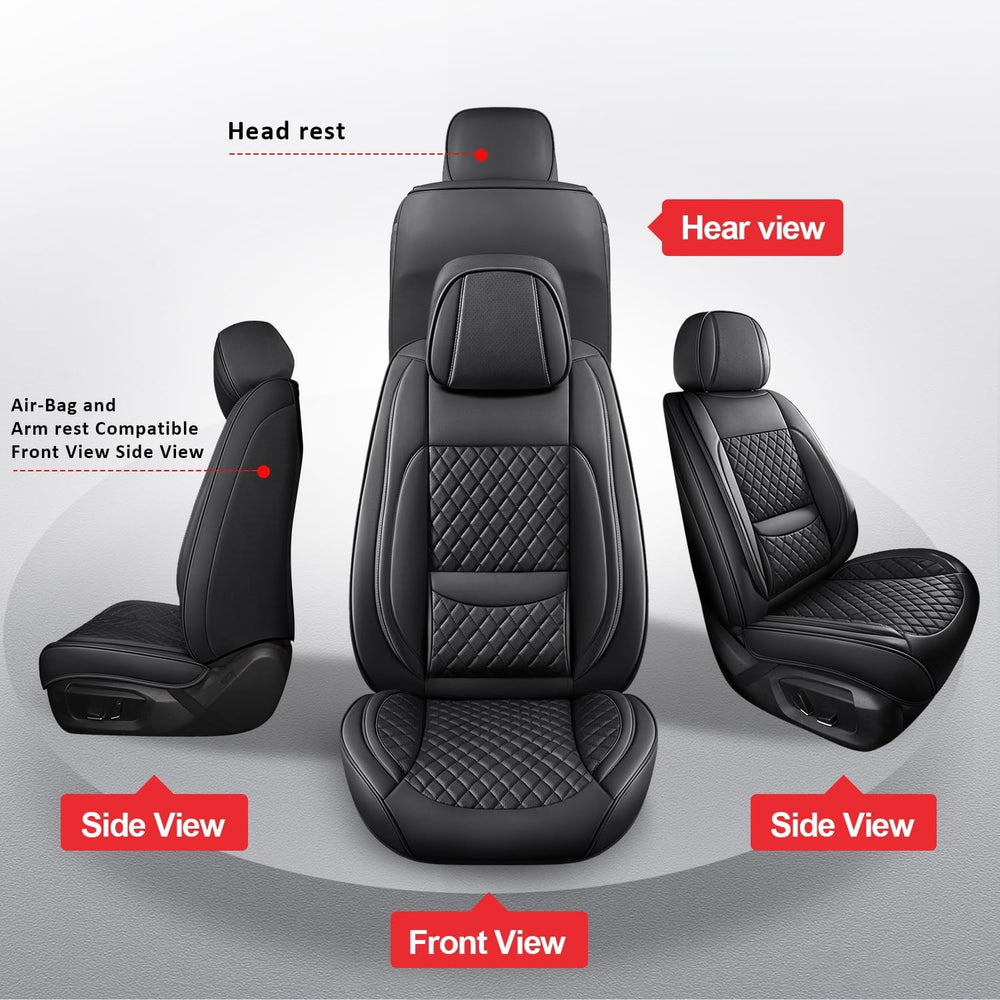 MIROZO Seat Covers Full Coverage,Leather Car Seat Cover for SUV Sedan Truck