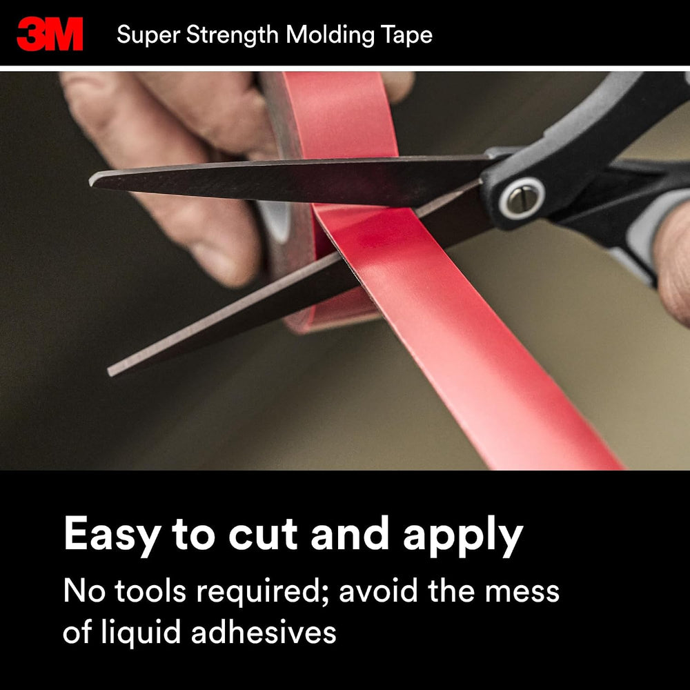 3M Super Strength Molding Tape 03609, 1/2 in x 5 ft, 6 Rolls (30 ft Total)