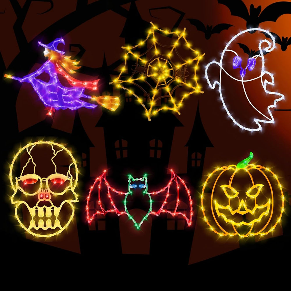TRWYMZ Halloween Decorations - 16" Halloween Window Silhouette Lights