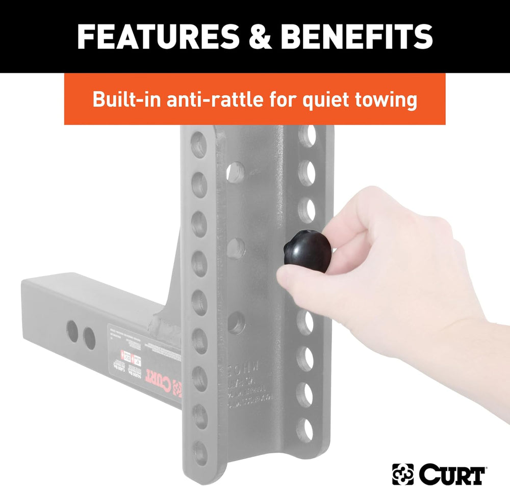 CURT 45900 Adjustable Dual-Ball Channel Mount, 2" Shank, 6" Drop