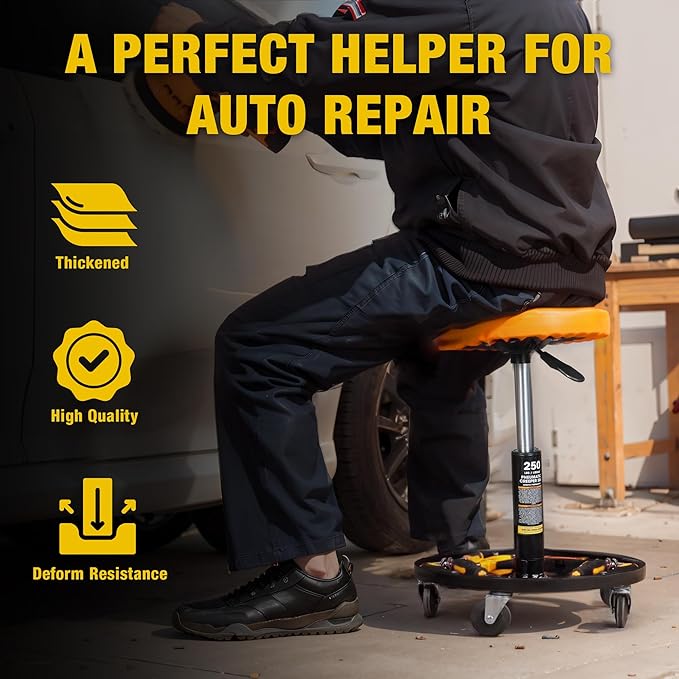 YELLOW JACKET Rolling Mechanic Stool