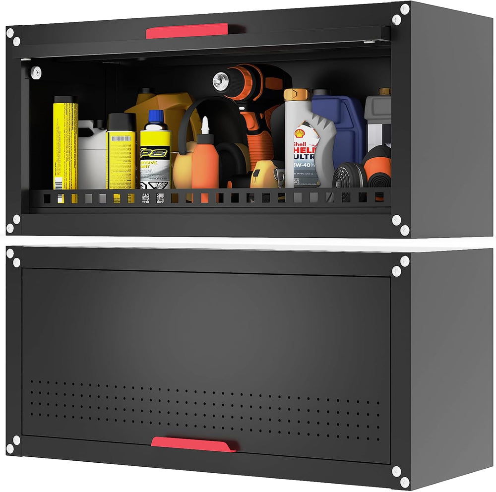Eltean 31.5" Metal Wall Cabinet,Garage Wall Cabinet with Up-Flip Door,Wa...