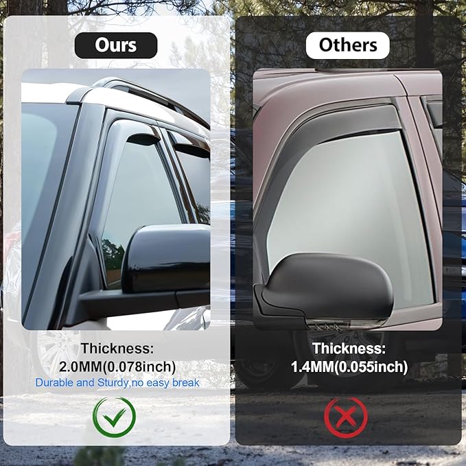 Nilight Vent Window Visors for Ford Fusion 2013 2014 2015 2016 2017 2018 2019...