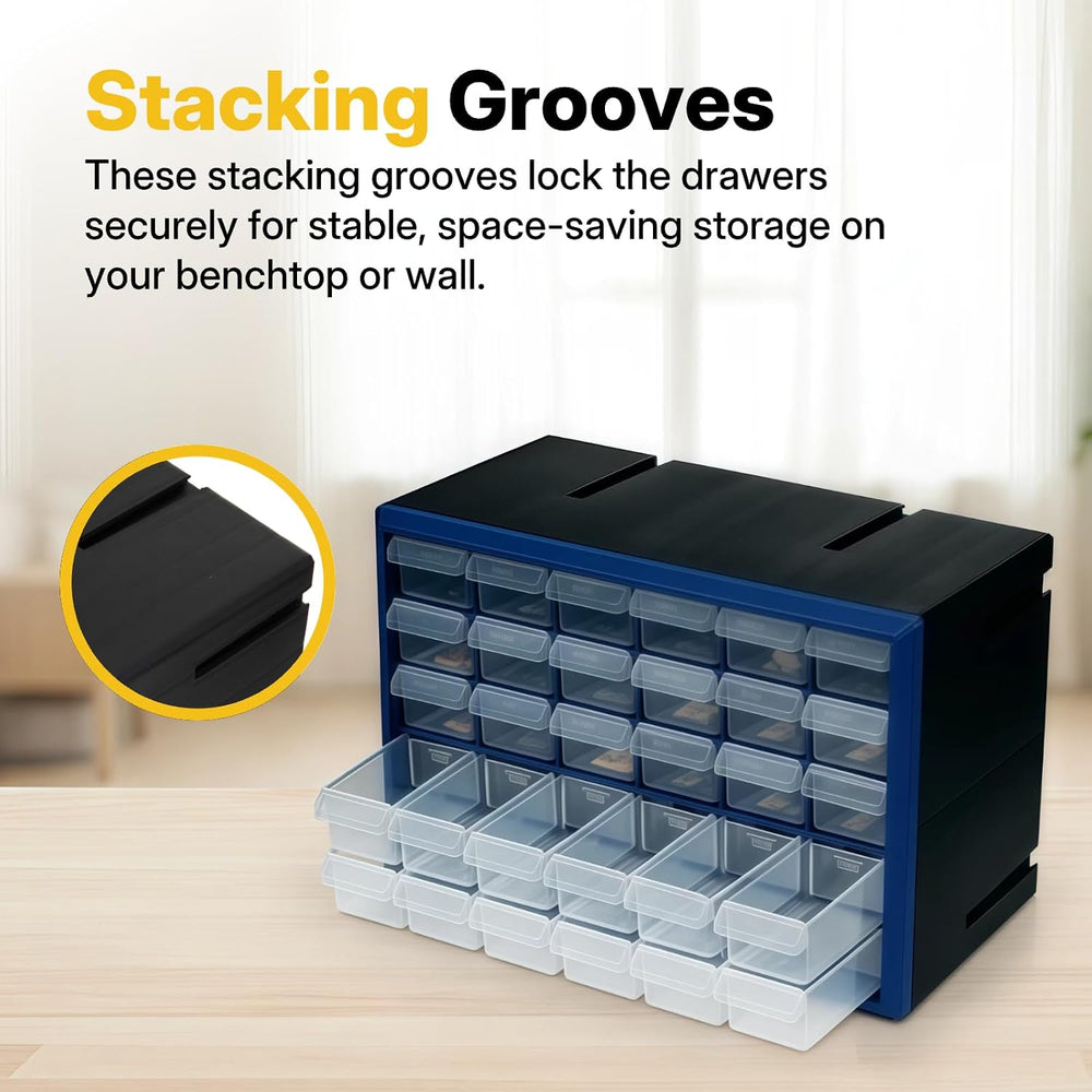 Northsky 30-Drawer Small Parts Cabinet, Stackable, Clear, 14.17 × 7.09 × 9.45...