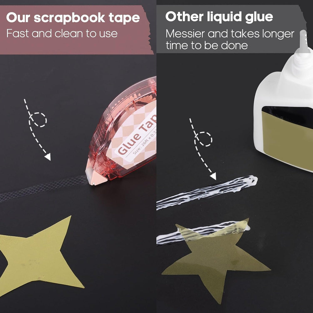 Secopad Scrapbook Tape, Glue Tape for Crafts, 16 Pack, Light-Colored Shell