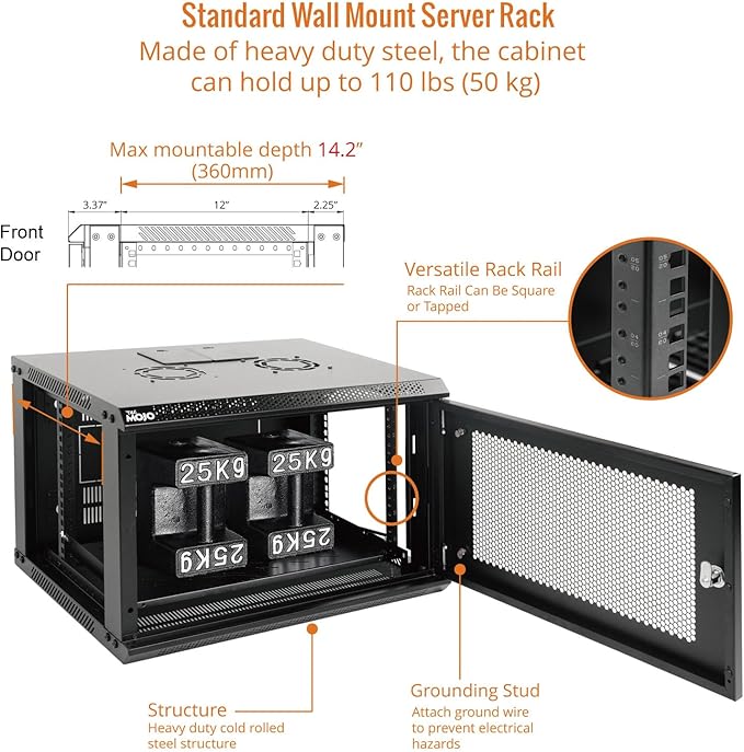 Tecmojo 6U Wall Mount Rack Network Cabinet