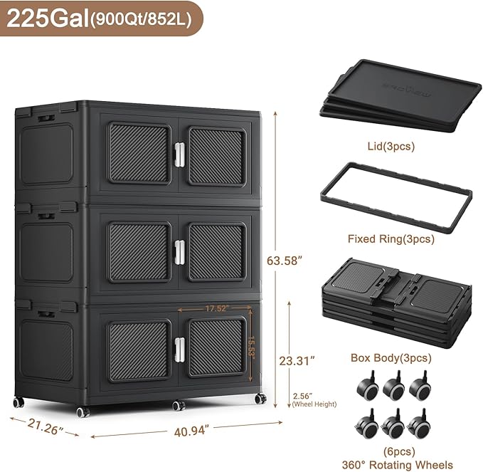 900 Qt Stackable Storage Bin (3 Pack)