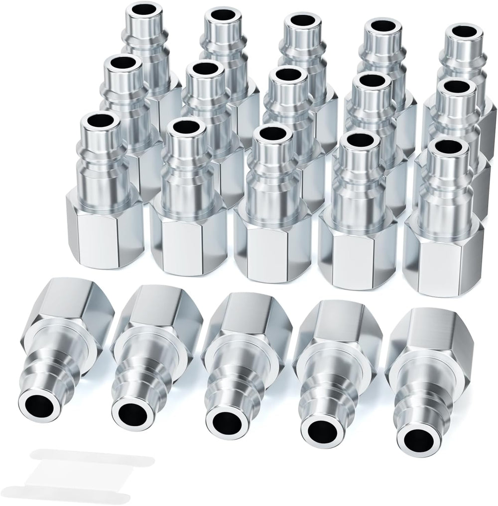 GASHER 20Pcs 1/4" FNPT x 3/8" Flow Industrial Air Plug, 300PSI