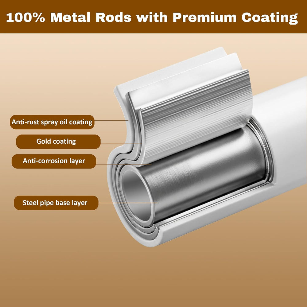 2 Pack Adhesive Curtain Rod No Drilling for Renter 27 to 112" Adjustable