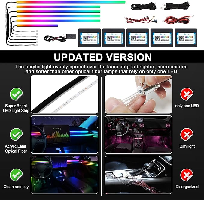 Dreamcolor Acrylic Interior Car LED Strip Light