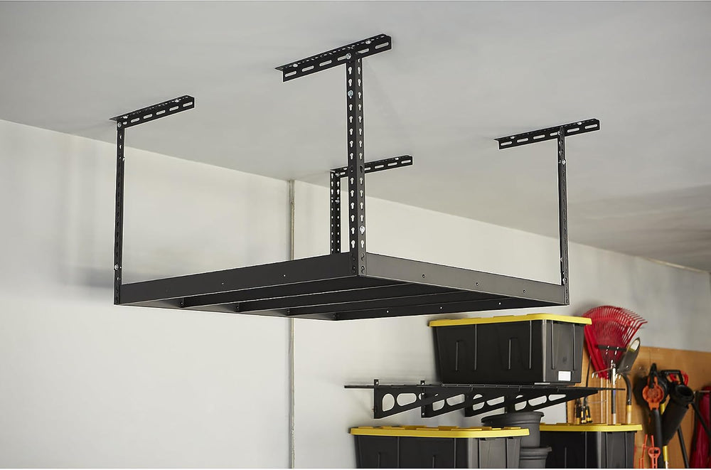 Klutch Overhead Garage Storage Rack, Adjustable Height, 350-Lb. Capacity