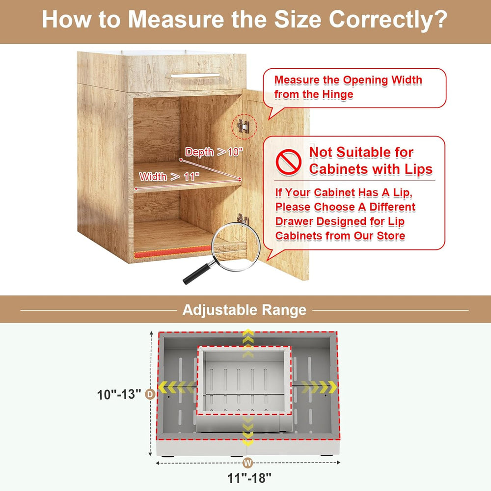 Fokyfok 2Pc Pull out Cabinet Organizer,11"-18"W,10"-13"D,...