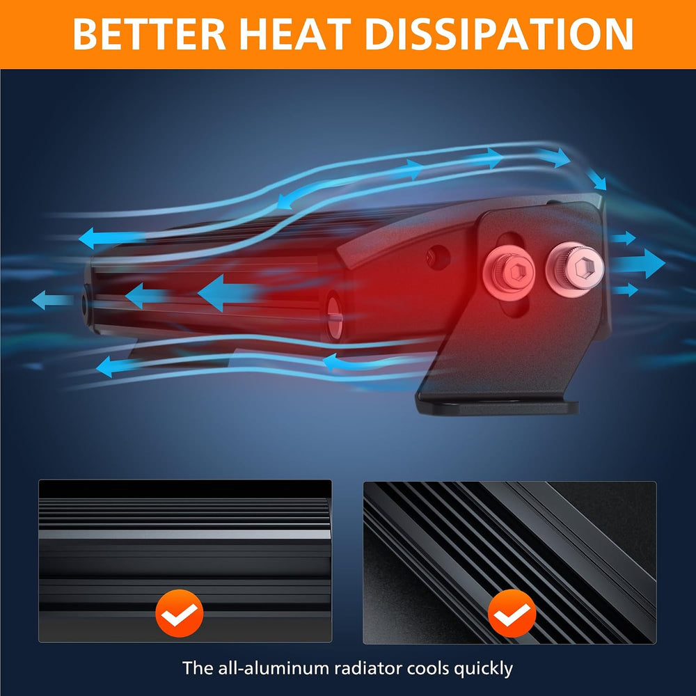 White Amber LED Light Bar 12 Inch Slim with Harness for Truck