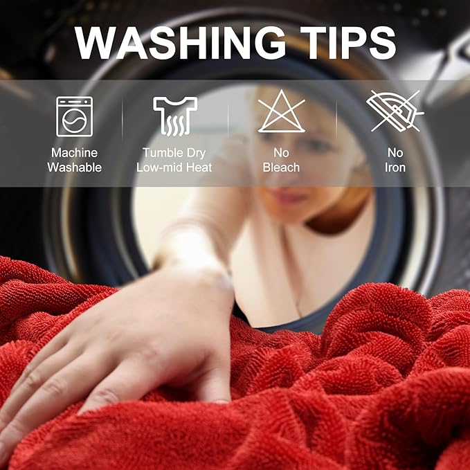 2 Pack XL Car Drying Towel – 1300GSM Ultra Absorbent Microfiber, Twisted Loop