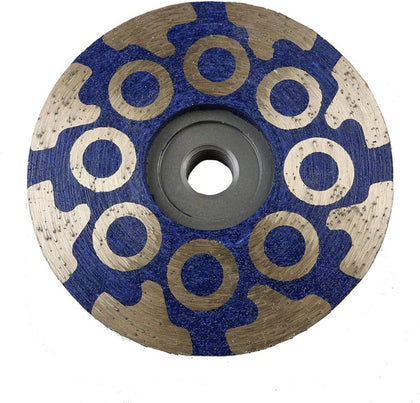 JDK 4 Inch Diamond Resin Filled Cup Wheel Grinding Wheel with Thread 5/8“-11 for Granite Stone and Tiles (Coarse)