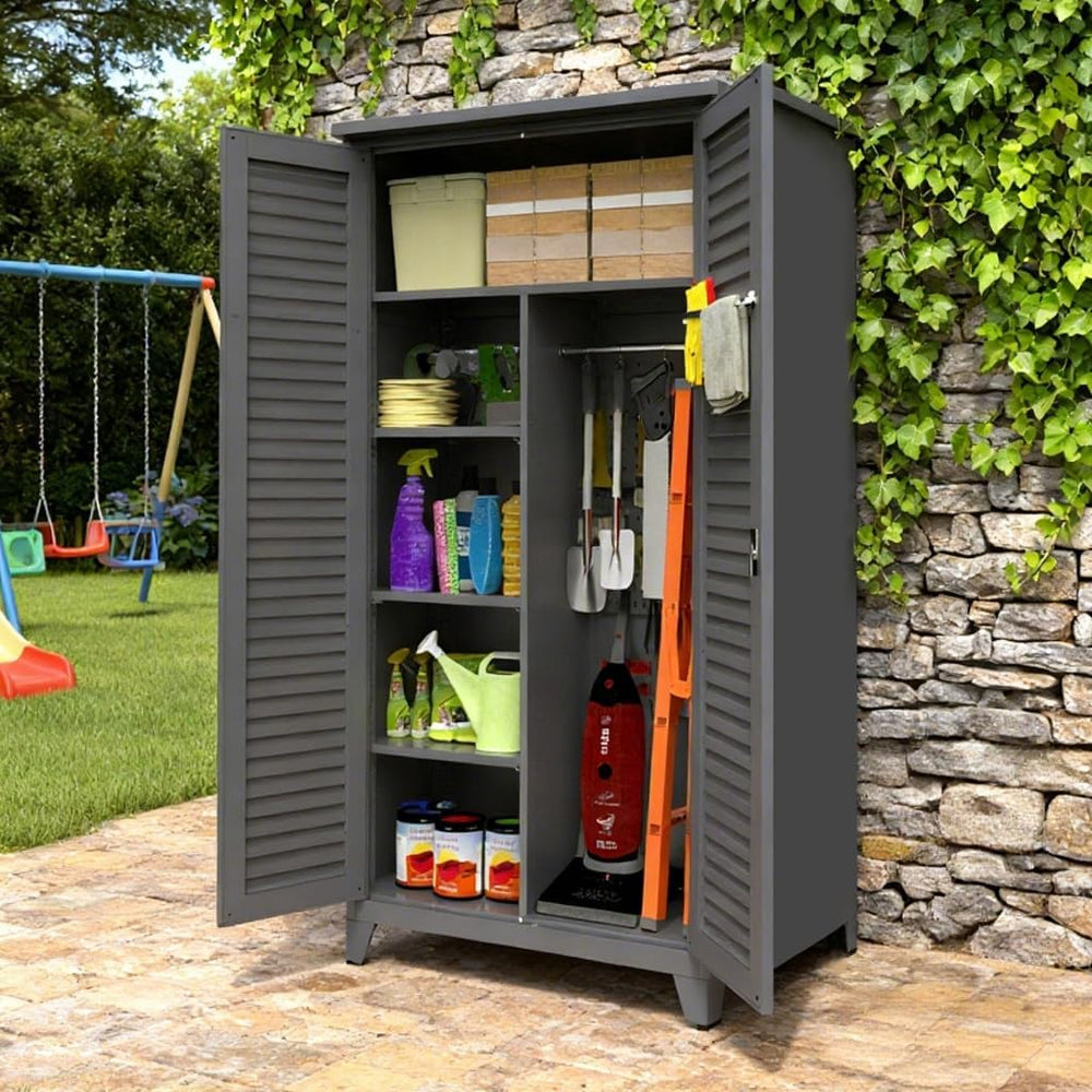 RYH 73" Tall Metal Outdoor Storage Cabinet(73" H × 35.4" W ×17...