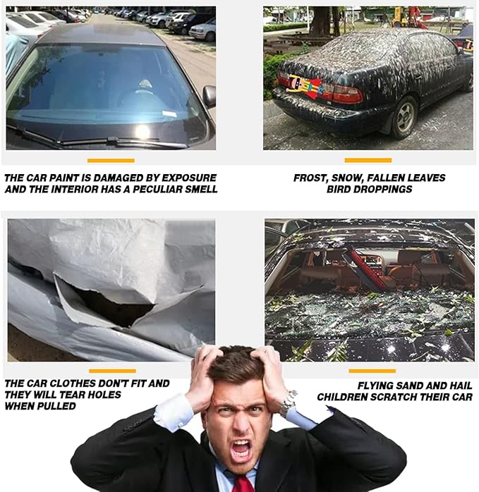 TUCAREST 6-Layers Premium Heavy Outdoor Pickup Full Car Cover Hard Shell Zipper