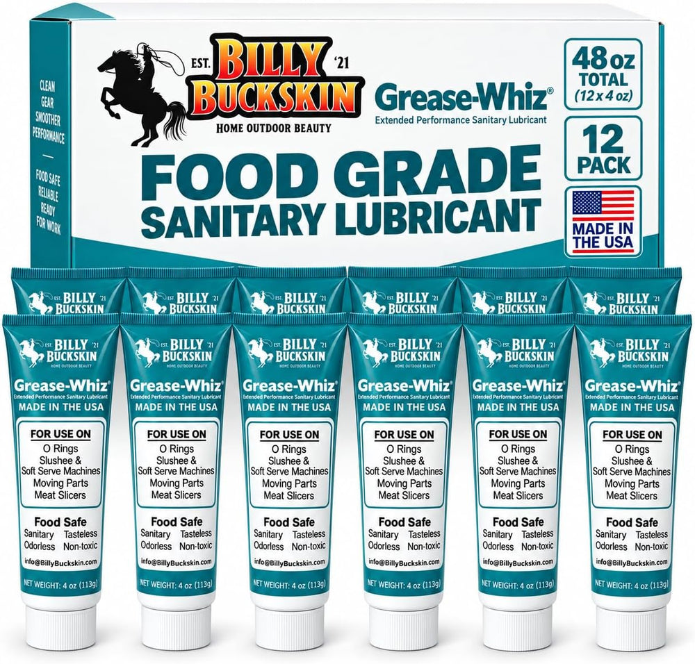 Billy Buckskin Grease-Whiz Food Grade Grease Lubricant, 4oz, 12-Pack